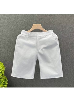 اشتري High-Quality Washed Cotton Mens White Summer Shorts White [Washed Cotton]] في الامارات