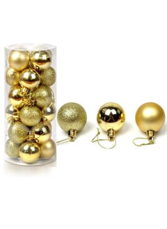 Buy Christmas Balls Gold 24 Pieces 4 Cm in UAE