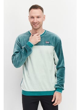 Buy Men Sportswear Fit Crew Neck Brand Logo Sweatshirts, Green in Saudi Arabia