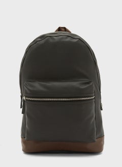 Buy Faux Leather Backpack With Laptop Sleeve in UAE