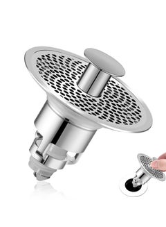 Buy SYOSI Bathroom Sink Stopper, Universal Basin Pop Up Bathroom Drain Stopper Bounce Wash, Anti Clogging Bathroom Sink Strainer with Hair Catcher for 1.18 "- 1.5" Basin Bathtub Drain Holes  (Silver) in Saudi Arabia