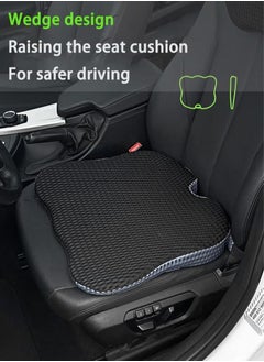 Buy 4D Mesh Covered Breathable Ergonomic Enhanced Seat Memory Foam Black Seat Cushion Driving Car Seat Cushion Improves Vision Posture, black in Saudi Arabia