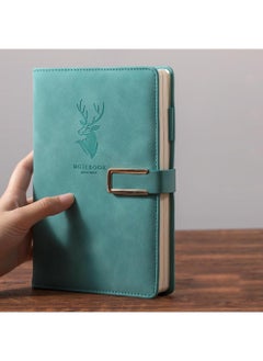 Buy 416P Super Thick Business Notebook A5 Buckle Sheepskin Notepad with Deer Head Design - PU Leather Hardcover Journal, Diary - Perfect Gift （Algae Green） in UAE