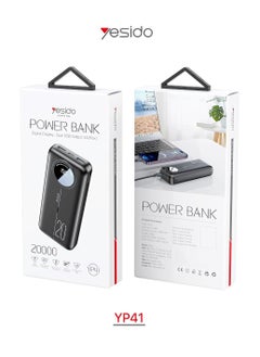 Buy 20000mAh YP41 Power Bank Digital Display Dual USB Output 2A Max Black in UAE