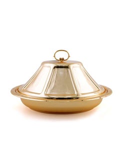 Buy Steel Ouzi Steel Serving Platter 36cm,Gold in UAE