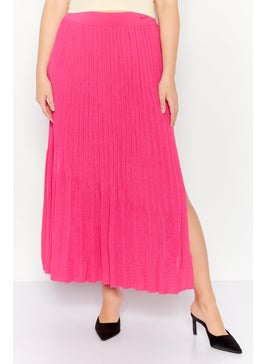 اشتري Women Pleated Midi Skirts, Pink في الامارات