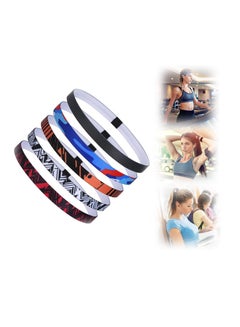 Buy Sport Headbands 5 Pieces of Thick Non-Slip Elastic Sport Hair Band Slim Sport Hairband for Women and men Exercise Sweat Bands Athletic Headbands for Running Gym Football Yoga Sweatbands in UAE