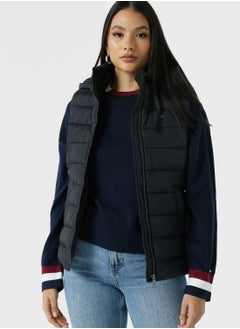 Buy Zip Through Hooded Vest Jacket in UAE