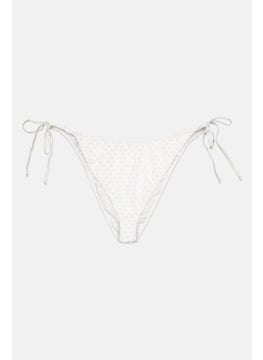 اشتري Women Eyelet Side Tie Bikini Bottom, White في الامارات