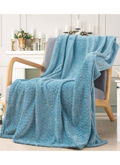 اشتري Fleece Throw Blankets, Super Soft Flannel Cozy Blankets for Adults, Washable Lightweight Fuzzy Blanket for Couch Sofa Bed Office, Throw Size Warm Plush Blankets for All Season (50"×70", Blue) في الامارات