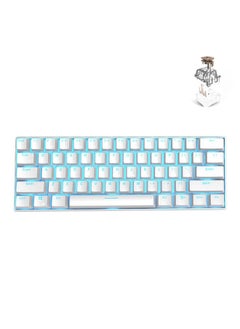 Buy RK61 61 Keys Bluetooth / 2.4G Wireless / USB Wired Three Modes Tablet Mobile Gaming Mechanical Keyboard, Cable Length: 1.5m, Style:Tea Shaft(White) in Saudi Arabia