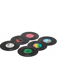 اشتري Retro Vinyl Record Coasters Funny Drink Holder Place Mat Set Of 6 في الامارات