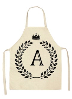 Buy A Letter Printed Kitchen Apron Beige/Black 68 x 55centimeter in Saudi Arabia