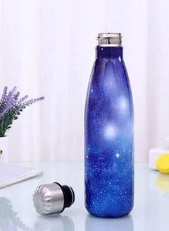Buy Stainless steel water bottle bPA free metal vacuum insulated water bottle sport drink bottle for cold & hot drinks double wall leakproof for outdoor 500 ml Dark Blue Opal in Egypt