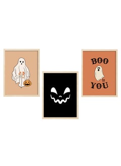 Buy set of 3, Halloween Spooky Ghost Framed Poster 30x40cm - Spooky Halloween Wall Art Decor for Kids' Rooms, Home, Nursery, or Party -  Halloween Decoration Gift in UAE