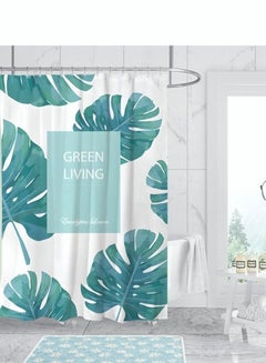 Buy Polyester Printing Shower Curtain 3D Digital Printing Easy to Clean Polyester Material Thickened and Impermeable Machine Washable Warm Shower Curtain Waterproof and Mildew Proof180*200CM in Saudi Arabia