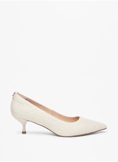 اشتري Women's Monogram Embossed Slip-On Pumps with Kitten Heels في السعودية