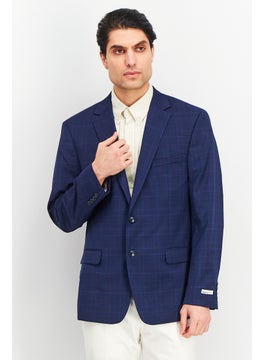 اشتري Men Skinny Fit Plaid Formal Blazers, Blue في الامارات