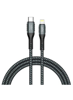 Buy Brave 30w Type-C to Lightning Nylon Braided Data Cable 3.1A Fast Charging Charger for iPhone 14 Pro Max, iPhone 13 12 11 Pro Max Mini XS 1.2m (Black) in UAE