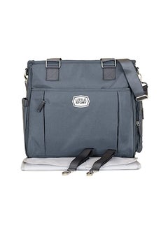 Buy Mamma Nappy Bag Wt Changing Pad And Hooks-Grey in UAE