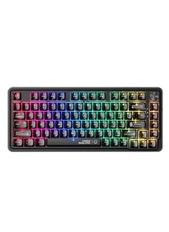 Buy K500F Crystal Gaming Keyboard Mini Keyboard 81 Keys Gasket Tkl Gaming Keyboard With Unique Design Of Clear Crystal Key Caps And Tactile Switches Rgb Backlit Usb C Wired Black in Saudi Arabia