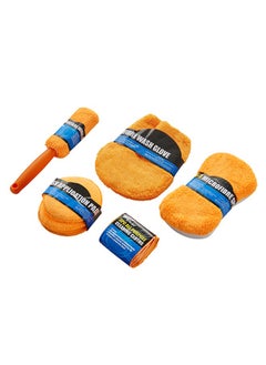 Buy 9-Piece Microfiber Car Cleaning Set - Orange in Saudi Arabia