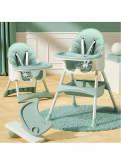 Buy Baby High Chair, Baby Feeding Chair Toddler Chair Snack High Chair Seat Toddler Booster Furniture Detachable Double Tray Non-Slip Feet Adjustable Legs for Baby & Toddler (Green) in UAE