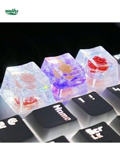 Buy 1pc Handmade Translucent ABS Resin Camellia Keycap For Mechanical Keyboard OEM R4 Height, Best Gift in UAE