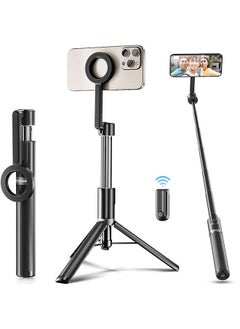 اشتري 51" Magnetic Selfie Stick Phone Tripod with Bluetooth Remote Control, Extendable Phone Stand Tripod Compatible with MagSafe, Cellphone Tripod for iPhone 15 14 13 12 Series and Android Phones في الامارات