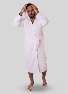 Buy Egyptian Cotton Bath Robe for Unisex with Elbow and Waist Belt Size Multiple Sizes and Colors in Saudi Arabia