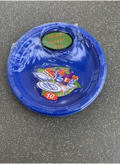 Buy 10-Piece Plastic Round Plate Set Blue 15cm in Saudi Arabia