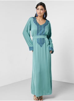 اشتري Embroidered Belted Jalabiya في الامارات