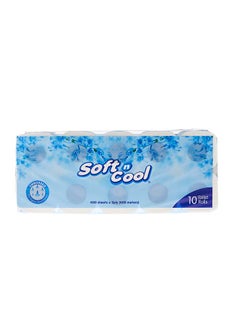 اشتري Soft N Cool Highly Absorbent Sterilized Soft & Strong Toilet Rolls 400 Sheets x 2 Ply 10 Rolls في الامارات