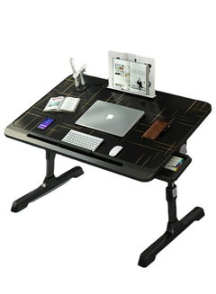 اشتري Laptop Bed Tray Desk with LED Desk Light, Adjustable Laptop Stand for Bed, Foldable Laptop Table with Book Stand, School Supplies for High School College Students في الامارات