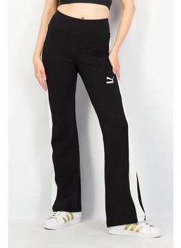 Buy Women Sportswear Fit Brand Logo Track Pants, Black in UAE