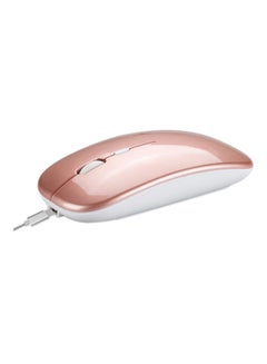 اشتري Dual Mode Wireless USB Optical Mouse for Laptop, Bluetooth Mouse Rechargeale Compatible with Macbook Pro/Air/Mac/iPad/Chromebook/Computer, Rose Gold في الامارات