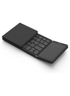 اشتري Foldable Bluetooth Keyboard, Tri- Foldable Portable Wireless Keyboard with Touchpad, USB-C Rechargeable for iOS, Android Windows System Laptop Tablet Smartphone Device في الامارات