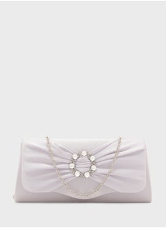 اشتري Diamante Trim Clutch Bag With Bow  Detail في الامارات