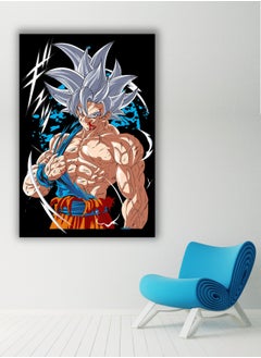 Buy Wall Art Printed Son Goku from Dragon Ball Wooden Frame in Saudi Arabia