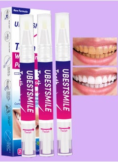 Buy 3 in 1 Teeth Whitening Pen Enamel Safe New Formula Improve Brightness Conceals Stains Neutralizes Yellow Remove Tea Wine Coffee Smoking Stains Tooth Whitening Gel Pen in UAE