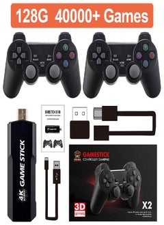 اشتري 128G 40000 Games Retro Game Console 4K HD Video Game Console 2.4G Double Wireless Controller Game Stick For PSP PS1 GBA في الامارات