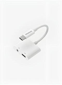 Buy Original Connection Type-C Charger And 3.5Mm Headphone Jack 2 In 1 For Devices That Use A Type-C Charger White Colour. in Saudi Arabia