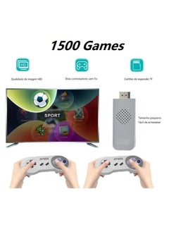 Buy 4K HD video game console, dual 2.4G wireless controllers, plug-and-play video game stick, built-in 1500 games, retro handheld game console in Saudi Arabia