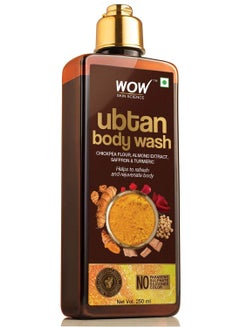 Buy Ubtan Body Wash For Tan Removal And Glowing Skin With Chickpea Flour Almond Safron & Turmeric Extract 250 Ml in UAE