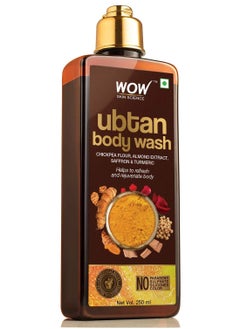 Buy Ubtan Body Wash For Tan Removal And Glowing Skin With Chickpea Flour Almond Safron & Turmeric Extract 250 Ml in UAE