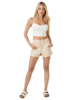 اشتري Twill Cuffed High-Rise Shorts في مصر