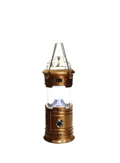 Buy Rechargeable 3 in 1 Rotating Magic Effect Ball, Portable Camping Outdoor LED And Lantern Light Torch - Gold in Egypt