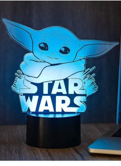 اشتري 16 Colors 3D Multicolor Night Light 3 Pattern  Hologram Effect LED Illusion Table Lamp  Remote Control  Bedside Desk Decor Lamp  Christmas Halloween Birthday Gift for Children Kids Baby Yoda في الامارات