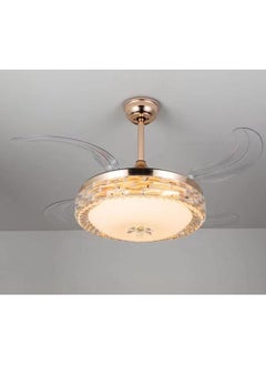 Buy Modern crystal chandelier with fan and 3 lights in Saudi Arabia