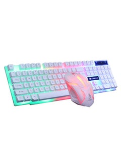 Buy LIMEIDE GTX300 1600DPI 104 Keys USB Rainbow Suspended Backlight Wired Luminous Keyboard and Mouse Set, Cable Length: 1.4m(White) in Saudi Arabia